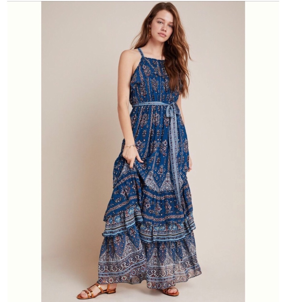 NWT Anthropologie Sasha Ruffled Maxi Dress XS